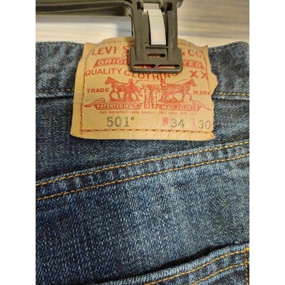 Mens Levi 501 Button Fly Jeans size 34x30 - Picture 4 of 5